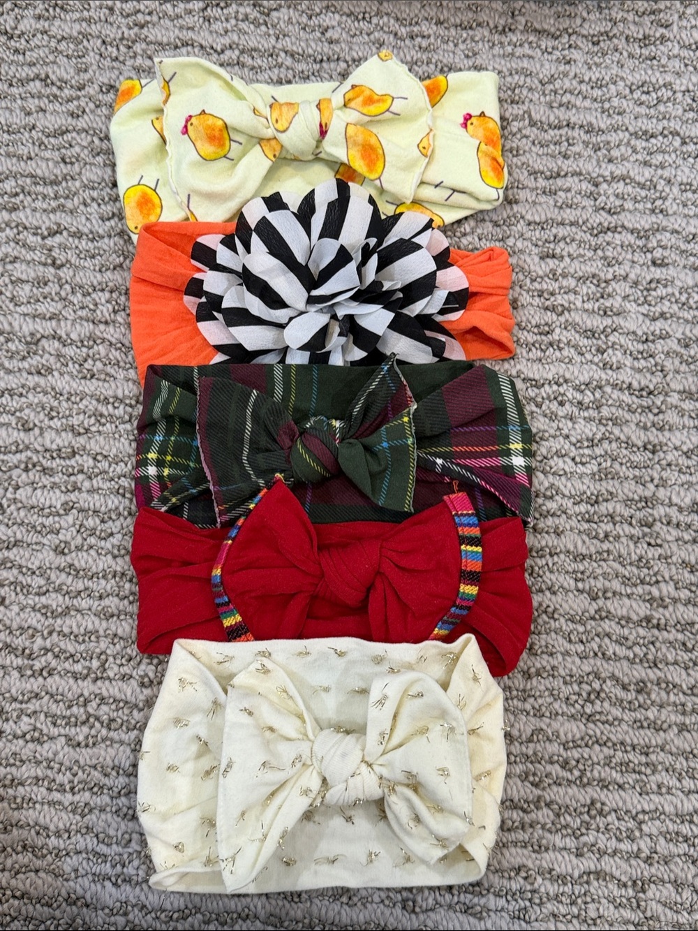 Girls Bow Headband Set - Holiday Colors